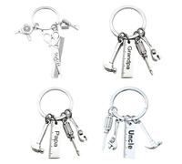 Eterspr 4 PCS Peluquero Llavero, Llavero de Acero Inoxidable, Creativo Llavero, Adecuado para Combinar las llaves del Coche y las llaves de Casa