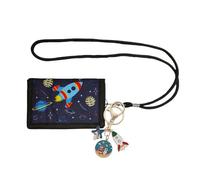 Eterspr Patrón Planetario Billetero Infantil, Cartera para Niños con Llavero, Monedero Niño, para Niños, para Adolescentes, Niñas