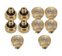 ETERXITY 10-Pack Brass isting Nozzle, 0.024" 0.6mm Orifice 10/24 UNC O-Ring Replacement ister Nozzles Plug ister Heads for Garden Patio Outdoor Cooling System Low-Pressure Atomizing