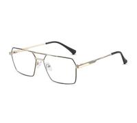 ETETGVG Gafas de sol con doble puente para hombre, anteojos de negocios de metal, ultralivianas, clásicas, retro, C1