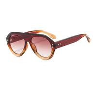 ETETGVG Gafas de sol con escudo de moda para mujeres y hombres, lentes con gradientes ovalados, marco de PC, tendencia vintage, estilo informal, protección para los ojos UV400, C5, talla única