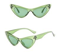 ETETGVG Gafas de sol con forma de ojo de gato para mujer, estilo europeo americano, color caramelo, modernas, para mujer, color verde