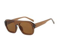 ETETGVG Gafas de sol cuadradas de lujo para mujer, gafas de sol vintage con montura gruesa y diseño de leopardo, gafas poligonales de moda para mujer, marrón, talla única