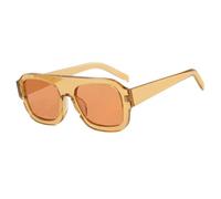 ETETGVG Gafas de sol cuadradas de lujo para mujer, gafas de sol vintage con montura gruesa y diseño de leopardo, gafas poligonales de moda para mujer, naranja, talla única