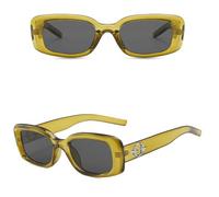 ETETGVG Gafas de sol de moda Forma rectangular Protección UV400 Gafas de sol para mujer Gafas de sol para hombre y mujer, Verde Gris