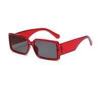 ETETGVG Gafas de sol estilo punk rectangulares vintage para hombre y mujer, con montura cuadrada, color verde y negro, con protección UV400, color rojo