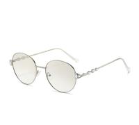 ETETGVG Gafas de sol vintage de lujo a la moda para mujer, para viajes, fiestas, exteriores, con forma ovalada, con diamantes, modernas, plateadas, talla única