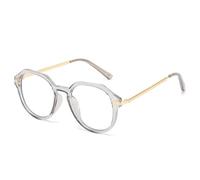 ETETGVG Gafas poligonales para mujer y hombre, montura extragrande, protección ocular, ultraligeras (gris)