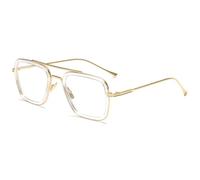 ETETGVG Moda para mujer Gafas de sol para hombre Gafas de sol retro, C10Trans Oro Blanco