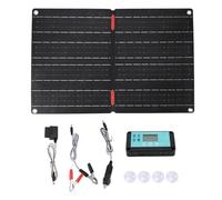 ETFE Foldable Solar Panel 60W, Portable Solar Charger Kit with 60A Controller and OBD Plug Wire, IP68 Waterproof 12V Car Solar Charger for Camping Travel Outdoor Use