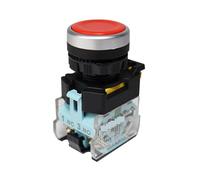 ETFUOEOS Emergency Stop Switch FXB38 22MM Push Button Switch On Off 1NO1NC Momentary Latching 10A 440V Flat Head Power Start Stop Buttons with Fixation(Red,Momentary Self-Reset)