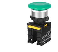 ETFUOEOS Mushroom Button Switch Waterproof Latching Momentary Self Reset Locking Panelboard Power Start Switch Red Green 10A 1NO1NC 22mm(Green,2NO)
