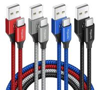 etguuds Cable USB C 4Pack 1M, Cable Tipo C Carga Rápida 3A Nylon Trenzado | Cable Cargador USB A a USBC para iPhone 17 16 15 Pro Galaxy S23 S22 S21 S20 S10 S9 A20E A50 A51 A54 Xiaomi Pixel