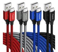 etguuds Cable USB C 4Pack 2M, Cable Tipo C Carga Rápida 3A Nylon Trenzado | Cable Cargador USB A a USBC para iPhone 17 16 15 Pro Galaxy S23 S22 S21 S20 S10 S9 A20E A50 A51 A54 Xiaomi Pixel