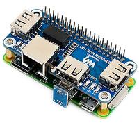 ETH/USB HUB Hat Expansion Board for Raspberry Pi 4B/3B+/3B/2B/Zero/Zero W/Zero WH, with RJ45 10/100M RTL8152B Chip Ethernet Port and Three USB Ports, Compatible with USB2.0/1.1