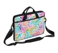 Ethebre Bolsa para laptop de 15 pulgadas con correa para el hombro, diseño abstracto de piel de leopardo colorido, maletín de negocios delgado para mujeres y hombres, bolsa de mensajero, para el