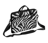 Ethebre Bolsa para laptop de 15 pulgadas con diseño de rayas de piel de cebra, bolsa para computadora portátil con correa para el hombro, maletín de negocios delgado para mujeres y hombres, bolsa de