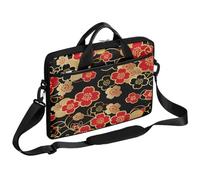 Ethebre Bolsa para laptop tradicional japonesa con diseño de flor de cerezo de 15 pulgadas, con correa para el hombro, maletín delgado de negocios para mujeres y hombres, bolsa de mensajero, para el