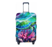 Ethebre Fantasy - Fundas elásticas para equipaje, diseño de tortuga marina neón, a prueba de polvo, resistente a los arañazos, protector de equipaje elástico para viajes de negocios, Fantasía Tortuga