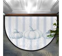 Ethebre Felpudo semicircular con diseño de rayas de calabaza de Acción de | Alfombra absorbente antideslizante de 91,4 x 61 cm, suave, de perfil bajo, para puerta delantera, dormitorio, baño