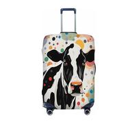 Ethebre Fundas elásticas coloridas para equipaje, diseño de vaca manchada, a prueba de polvo, resistente a los arañazos, protector elástico para equipaje para viajes de negocios, Colorida vaca