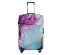 Ethebre Fundas elásticas para equipaje, con estampado líquido, de mármol morado, a prueba de polvo, resistente a los arañazos, protector elástico para equipaje para viajes de negocios, viajes