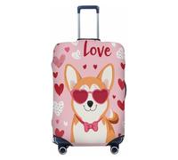 Ethebre Love Hearts - Fundas elásticas para equipaje de perro, a prueba de polvo, resistente a los arañazos, protector de equipaje elástico para viajes de negocios, Love Hearts Dog, L for 25-28 In