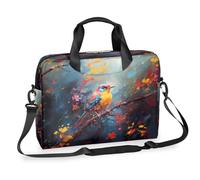 Ethebre Maletín para laptop de 16 pulgadas con diseño de ramas de pájaro y pintura al óleo con correa para el hombro, bolsa de mensajero de negocios, bolsa de viaje y trabajo, con múltiples bolsillos