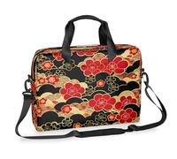 Ethebre Maletín tradicional japonés con flores de cerezo para laptop de 16 pulgadas con correa para el hombro, bolsa de mensajero de negocios, bolsa de viaje y trabajo, con múltiples bolsillos para