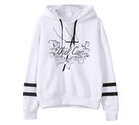 Ethel Cain - Sudadera con capucha con logotipo sin bolsillos, manga paralela, blanco, S