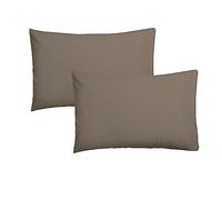 ETHERE MAISON Funda de Almohada Marrón Taupe 50x90. Incluye 2 Unidades, algodón 200 Hilos.