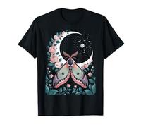 Ethereal Celestial Moth Butterfly Flowers Moon Aesthetic Camiseta