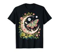 Ethereal Celestial Moth Butterfly Flowers Moon Aesthetic Camiseta