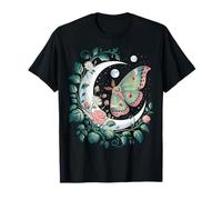 Ethereal Celestial Moth Butterfly Flowers Moon Aesthetic Camiseta