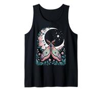 Ethereal Celestial Moth Butterfly Flowers Moon Aesthetic Camiseta sin Mangas