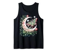 Ethereal Celestial Moth Butterfly Flowers Moon Aesthetic Camiseta sin Mangas