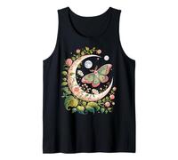 Ethereal Celestial Moth Butterfly Flowers Moon Aesthetic Camiseta sin Mangas