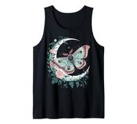 Ethereal Celestial Moth Butterfly Flowers Moon Aesthetic Camiseta sin Mangas