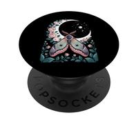 Ethereal Celestial Moth Butterfly Flowers Moon Aesthetic PopSockets PopGrip Adhesivo