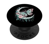 Ethereal Celestial Moth Butterfly Flowers Moon Aesthetic PopSockets PopGrip Adhesivo
