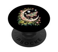 Ethereal Celestial Moth Butterfly Flowers Moon Aesthetic PopSockets PopGrip Adhesivo