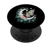 Ethereal Celestial Moth Butterfly Flowers Moon Aesthetic PopSockets PopGrip Adhesivo