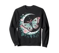 Ethereal Celestial Moth Butterfly Flowers Moon Aesthetic Sudadera