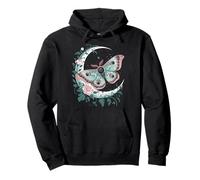 Ethereal Celestial Moth Butterfly Flowers Moon Aesthetic Sudadera con Capucha