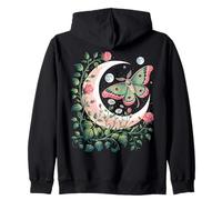 Ethereal Celestial Moth Butterfly Flowers Moon Aesthetic Sudadera con Capucha