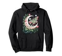 Ethereal Celestial Moth Butterfly Flowers Moon Aesthetic Sudadera con Capucha