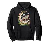 Ethereal Celestial Moth Butterfly Flowers Moon Aesthetic Sudadera con Capucha