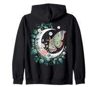 Ethereal Celestial Moth Butterfly Flowers Moon Aesthetic Sudadera con Capucha