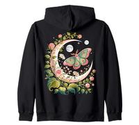 Ethereal Celestial Moth Butterfly Flowers Moon Aesthetic Sudadera con Capucha