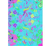 Ethereal Paint Splashes, Turquoise, Yellow, And Pink Colorful And Whimsical 200 Unlined, Star Detailed Page, 8x11, Hardcover Journal, Art Pad, ... By: Artist Mary Elisabeth Linder @ MaryEMade